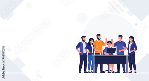 Diverse team celebrating success in modern office, collaboration and achievement concept