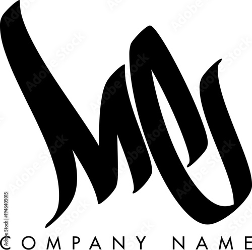 Creative Abstract Initial Letter MU Logo Design