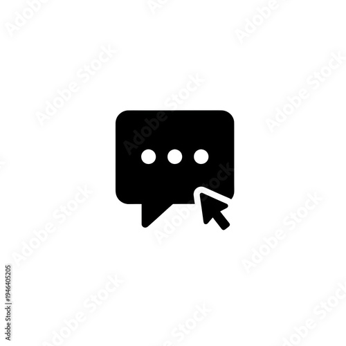 Online Chat Icon with Mouse Cursor, Transparent PNG