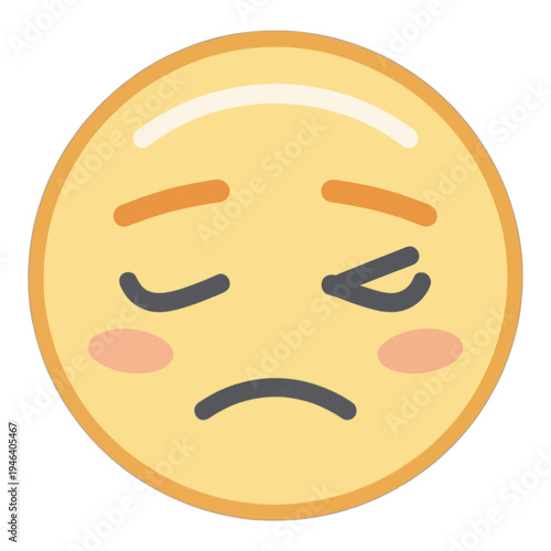 Frowning Face With Furrowed Brow Flat Icon