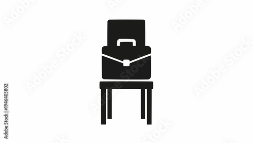 Black briefcase on a chair.