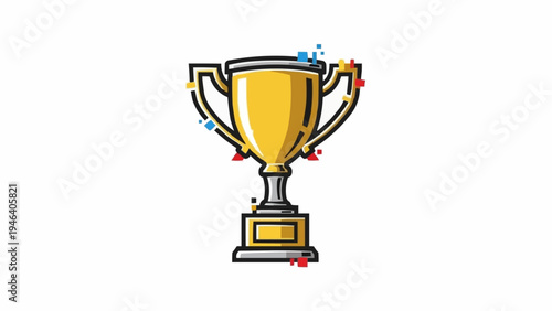 Golden Trophy Cup Award Symbol.