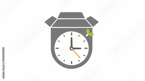 Smart watch with green leaf.