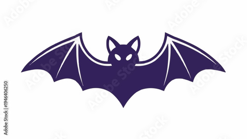 Dark purple cartoon flying bat creature.