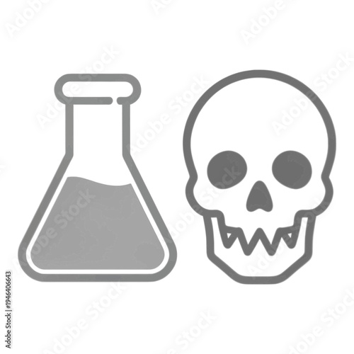 Lab Flask With Skull Glyph Icon