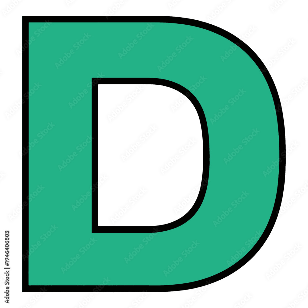 Obraz premium Letter D Outline Flat Icon