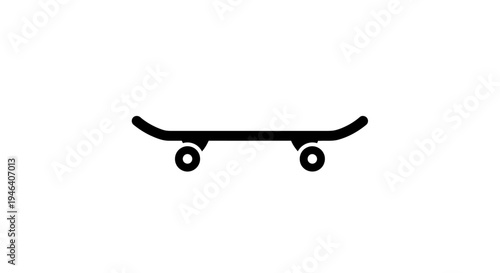 Skateboard with black wheels and deck.