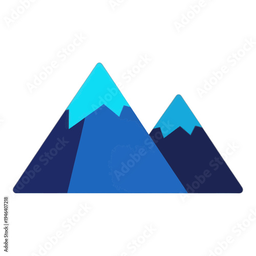 Free Download Mountain Range With Gradient Blue Flat Icon - GFXLoad