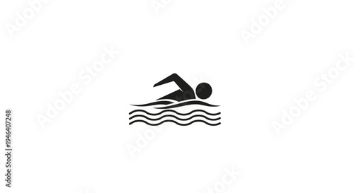 Swimmer in freestyle swimming stroke.