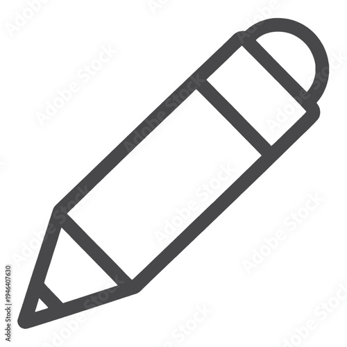 Pencil With Eraser Line Icon