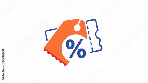 Discount Price Tag with Percentage Symbol.