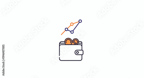 Wallet with coins and molecule.