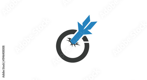 Blue Bird Flying Out of Circle.