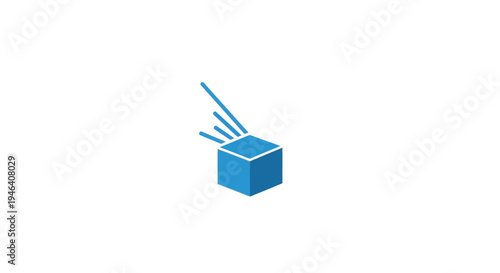 Blue box with lines coming out.