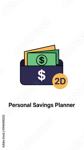 Wallet with money and dollar sign.