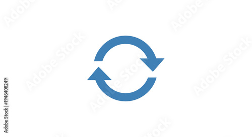 Blue Circular Arrows Refresh Symbol Icon.