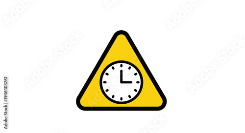 Warning Clock Time Alert Symbol Sign.