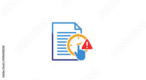 Warning Document Error Icon Sign.