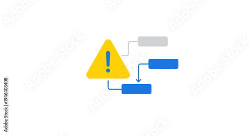 Warning sign with flowchart diagram.