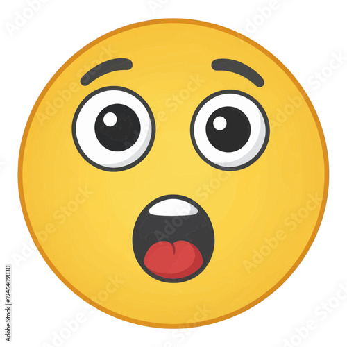 Surprised Face Emoji Flat Icon