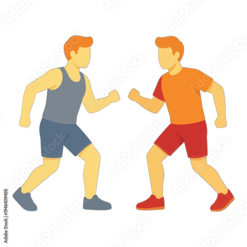Two Boxers Facing Each Other Flat Icon