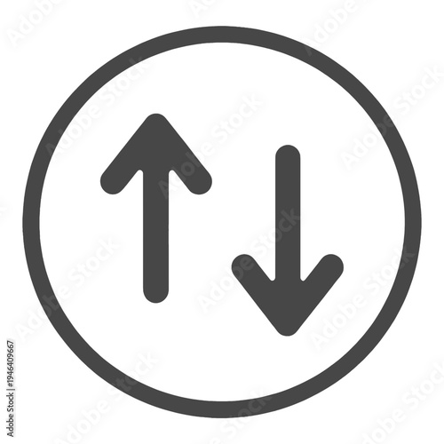 Up And Down Arrows In Circle Vector Icon