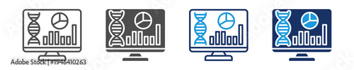 biological data mining icon set with multi concept