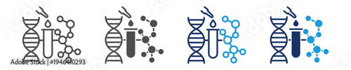 polymerase chain reaction icon set with multi concept