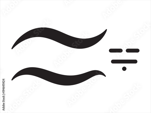 Wavy Equals Sign Silhouette Mathematical Symbol Vector