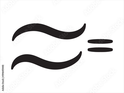 Wavy Equals Sign Silhouette Mathematical Symbol Vector