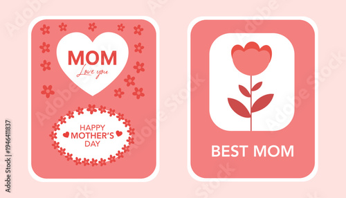Happy Mother's Day vector illustration greeting card