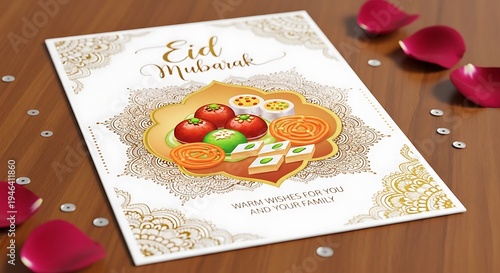 Wallpaper Mural Eid mubarak celebration with traditional food and decorative place mat Torontodigital.ca
