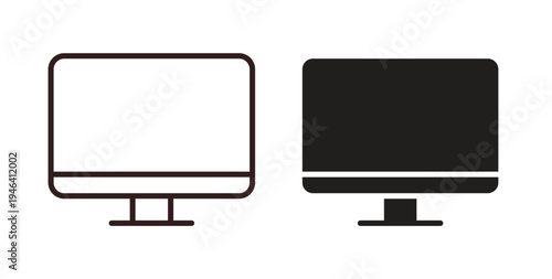 Computer screen icon symbol vector illustration. vector flat clipart object eps10