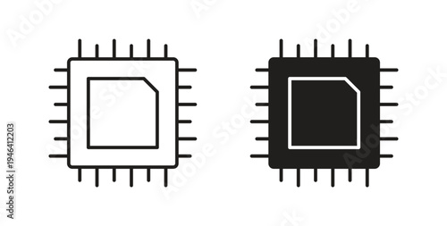 CPU icon symbol vector illustration. vector flat clipart object eps10
