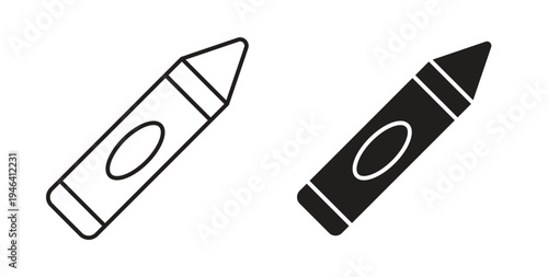 Crayon icon symbol vector illustration. vector flat clipart object eps10