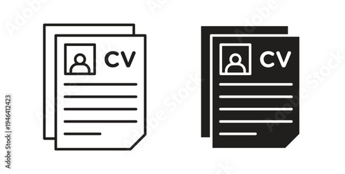 CV icon symbol vector illustration. vector flat clipart object eps10