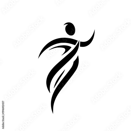 Graceful abstract human form in motion, representing agility, vitality, and an active lifestyle