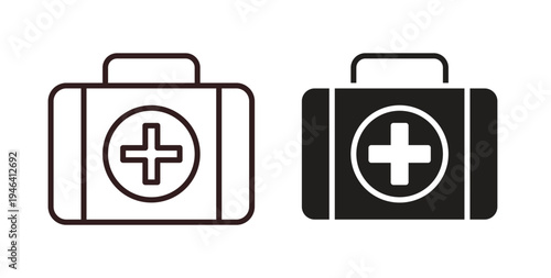 Doctor bag icon symbol vector illustration. vector flat clipart object eps10