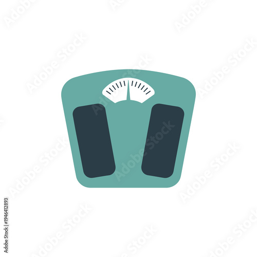 Flat design green bathroom weight scale for tracking health daily