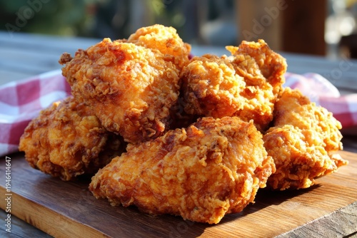 Buttermilk Fried Chicken On Rustic Board