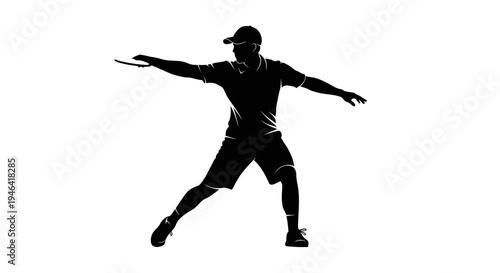 Disc Golf Player Silhouette Throwing a Disc