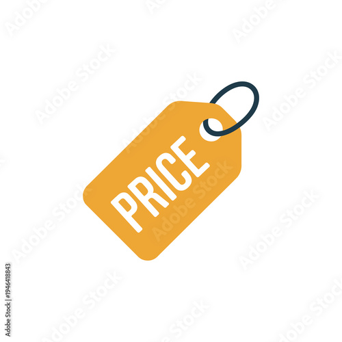 Vibrant orange price tag icon with bold white PRICE text