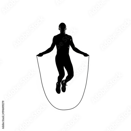 Silhouette of a person jumping rope