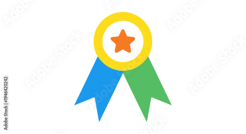 Ribbon with star and colors.