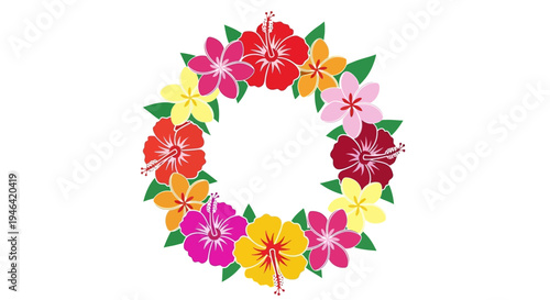 Colorful flowers in a circle.