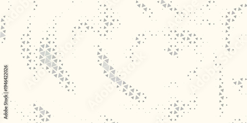 Triangle Shapes Vector Abstract Geometric Technology Background. Radial Composition Halftone Frame Triangular Retro Simple Pattern. Minimal Style Dynamic Tech Wallpaper