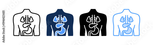Human Anatomy Icon Multiple Style