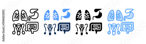 Body Organs Icon Multiple Style