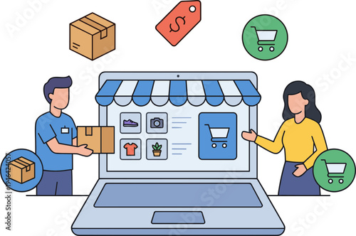 Business Marketplace Illustration