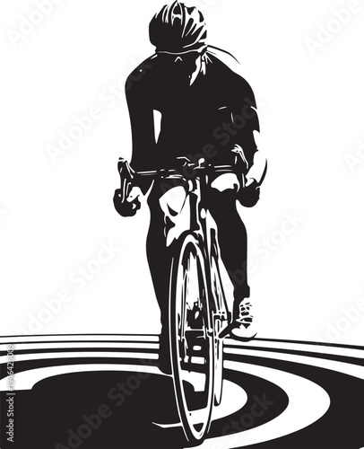 Cyclist riding a bike isolated on transparent background